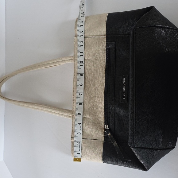 Stone Mountain USA Two-Tone Italian Leather Shoulder Bag/Purse/Hand Bag - Picture 7 of 15